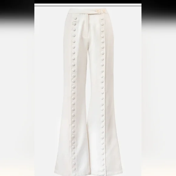 NWT Fabio Linen Mid-rise Snap Wide-leg Trousers By Yellow The Label  Size XS - Picture 2 of 12